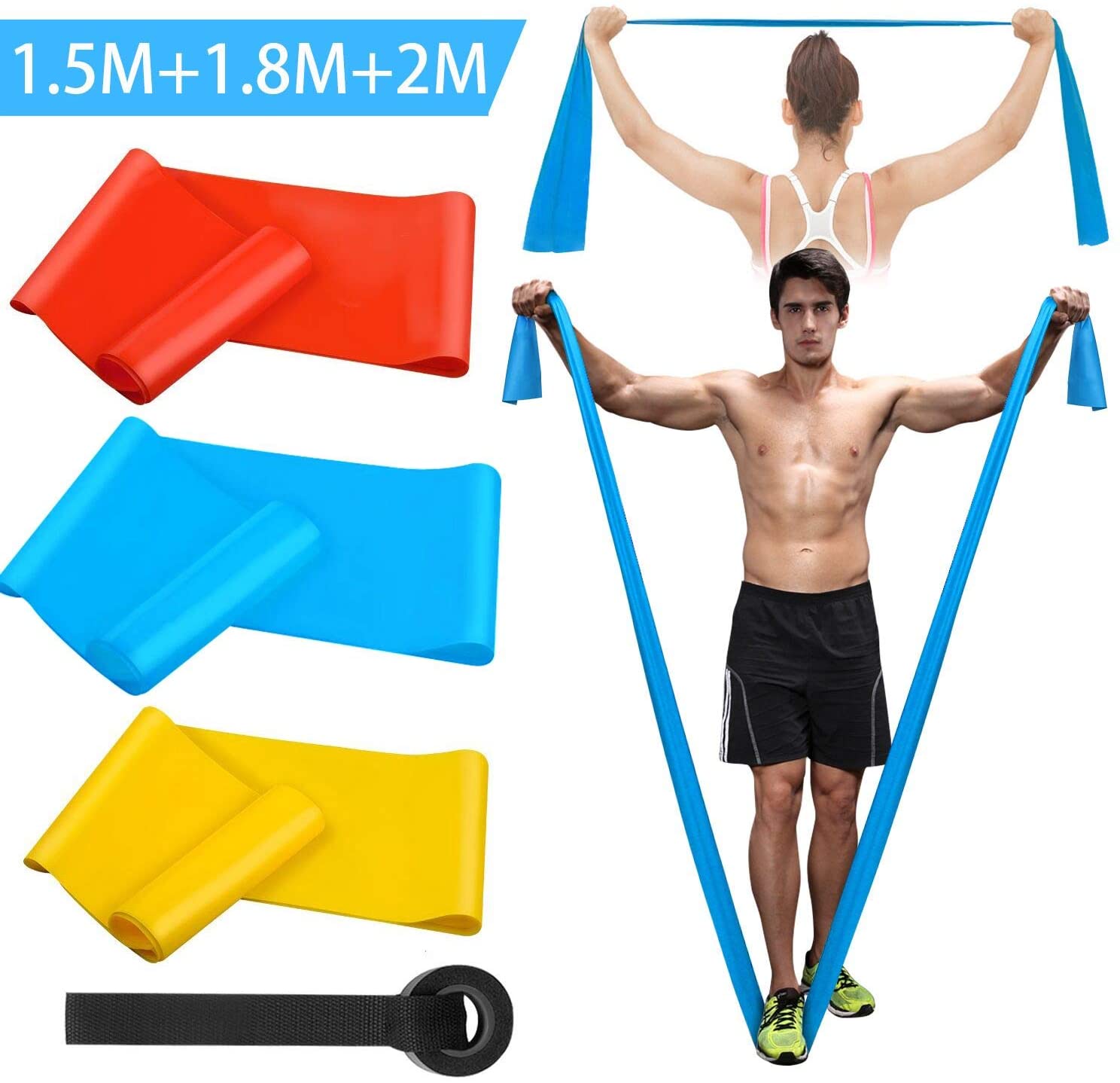 Crossfit Equipment - วงออกกําลังกายยืดหยุ่น 3 ชิ้นวงต้านทานยืดหยุ่นเทปออกกําลังกายโยคะพิลาทิส Crossfit ยืดกล้ามเนื้อออกกําลังกายอุปกรณ์