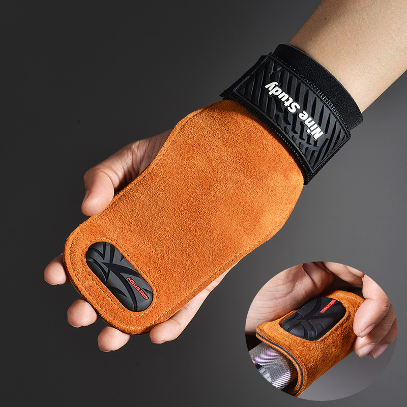 Crossfit Equipment - ถุงมือเล่นยิมหนังวัวยกน้ำหนักอุปกรณ์ออกกำลังกายแบบครอสฟิตกันลื่นป้องกันฝ่ามือ