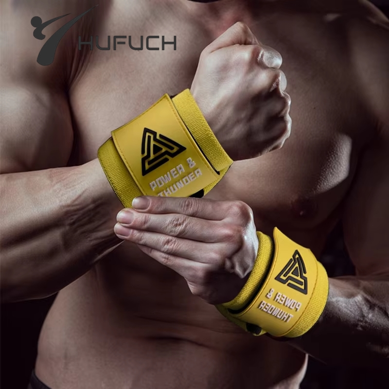 Crossfit Equipment - สายรัดข้อมือฟิตเนสพยุงข้อมือระดับพรีเมียม 1 คู่ปกป้องข้อมือของคุณในระหว่างการออกกําลังกายแบบยิม เหมาะสําหรับ Deadlift แบบตั้งโต๊ะเข้มข้น