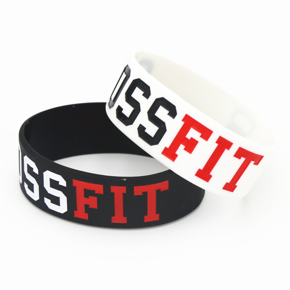 Crossfit Ga - 1PC ใหม่แฟชั่นเครื่องประดับ CROSS FIT สร้อยข้อมือสีดำสีขาวซิลิโคนยาง CrossFit