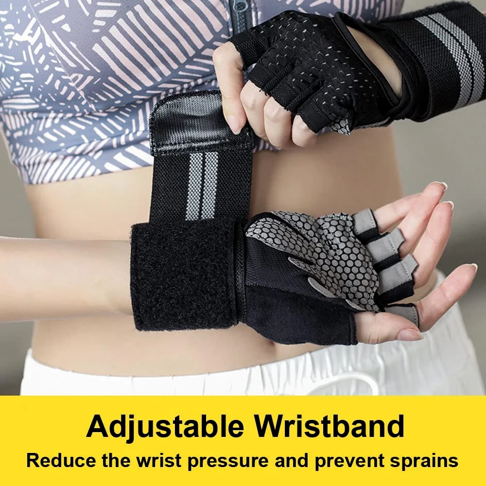 1 คู่ Half Finger GYM Fitness  - Crossfit Equipment บทวิจารณ์และราคา